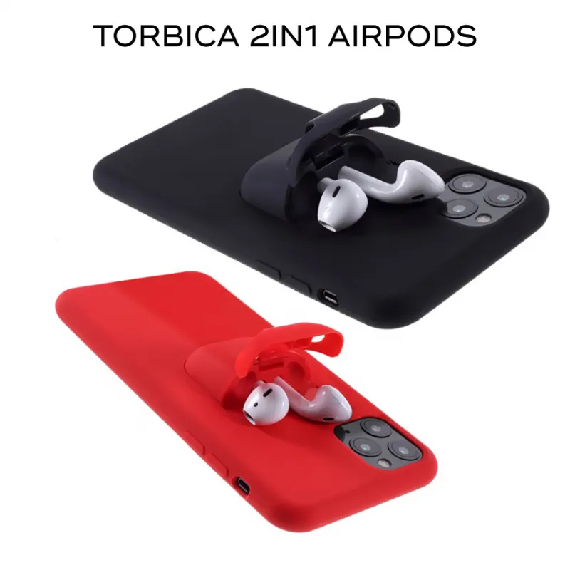 Maska 2in1 airpods za iPhone 6/6S crna