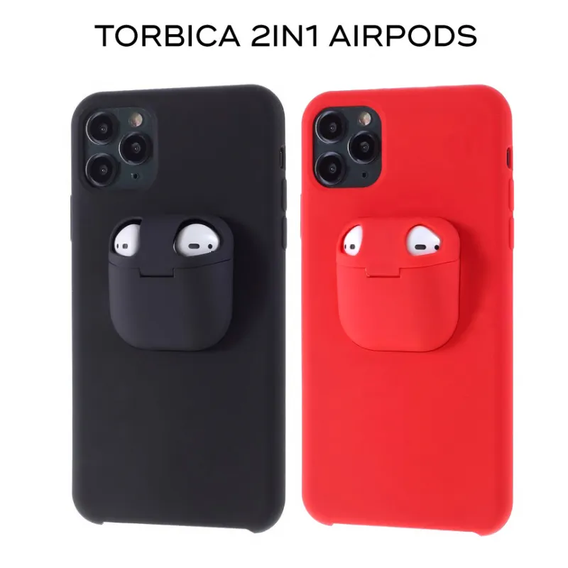 Maska 2in1 airpods za iPhone 11 Pro 5.8 crvena