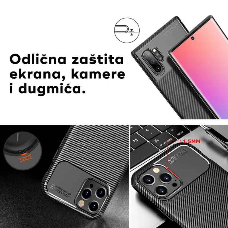 Maska Defender Carbon za Xiaomi Poco X3/X3 Pro/X3 NFC crna