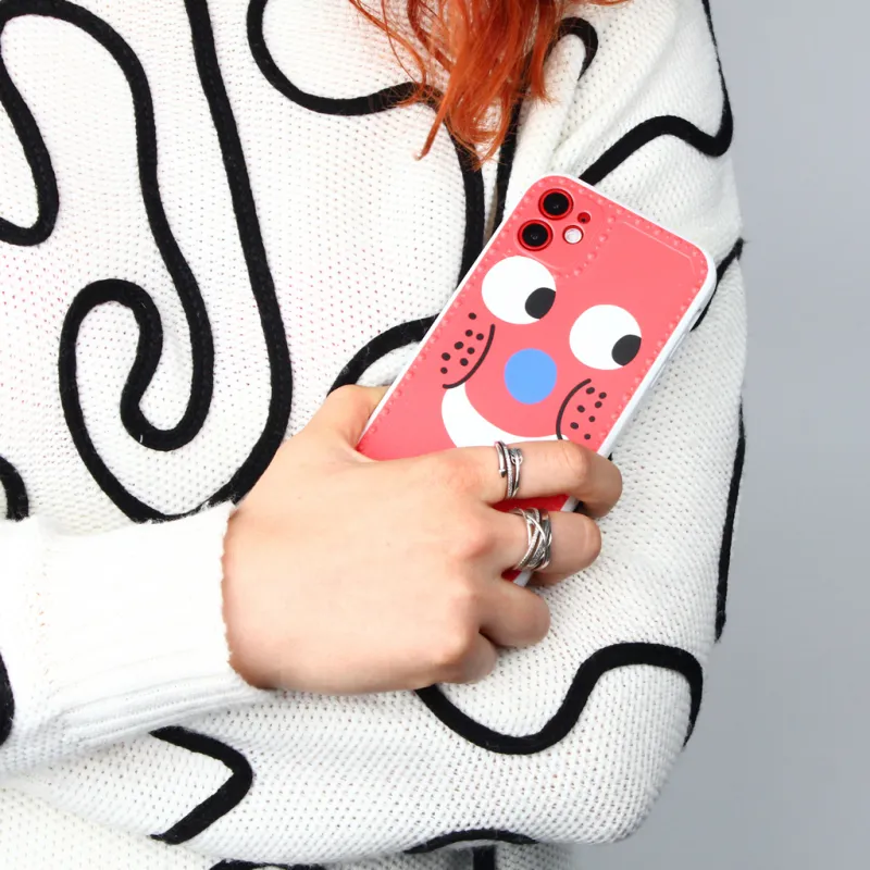 Maska Smile face za iPhone 12 6.1 crvena