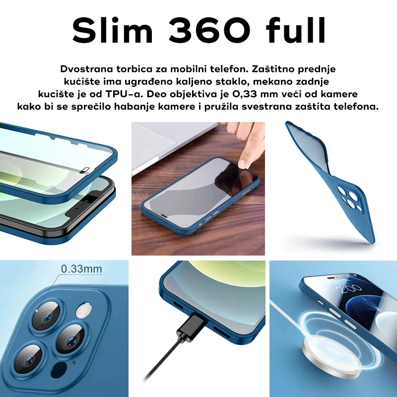 Maska Slim 360 Full za iPhone 12 6.1 crvena