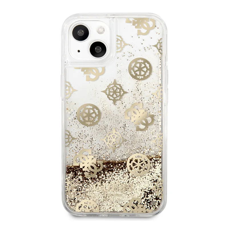 Maska Guess Hc Liquid Glitter Peony za iPhone 13 6.1 zlatna (GUHCP13MLGPEGO)