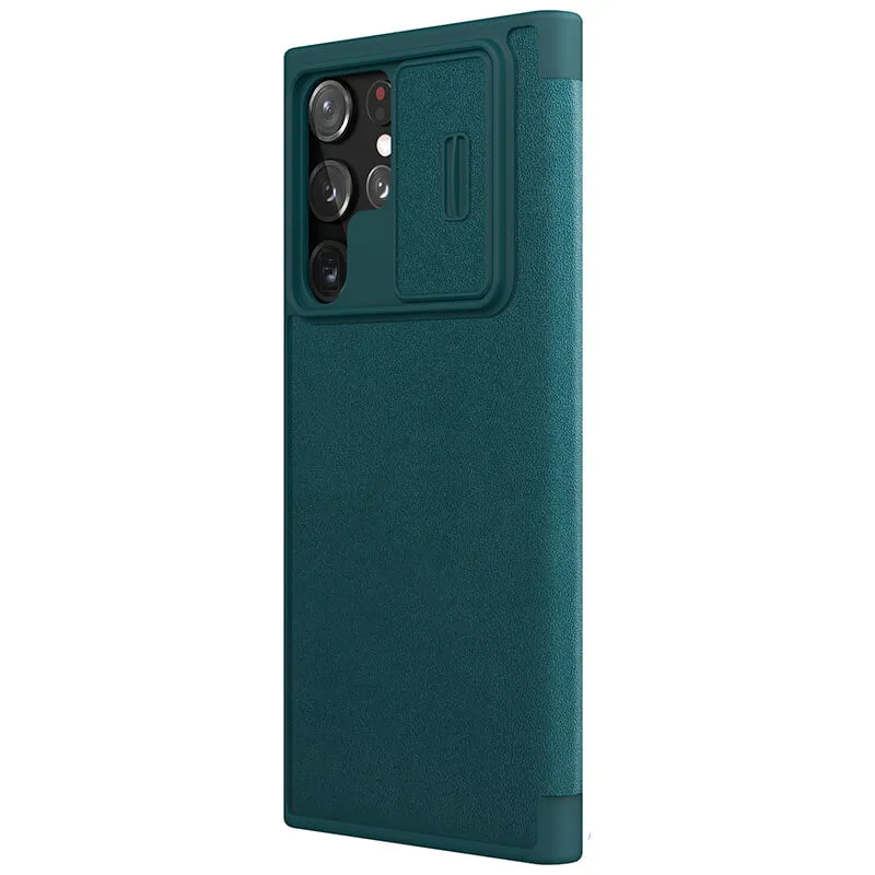 Maska Nillkin Qin Pro Leather za Samsung S908B Galaxy S22 Ultra 5G zelena