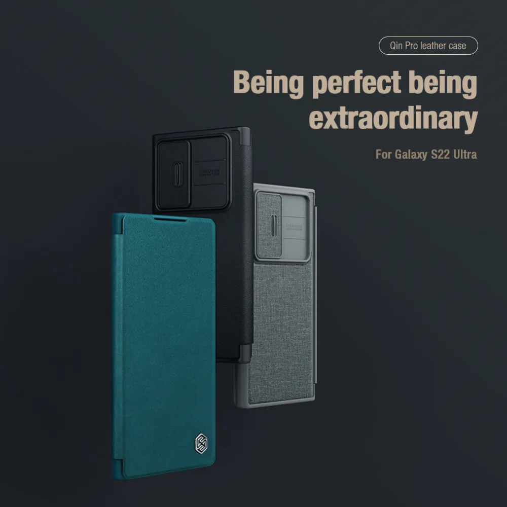 Maska Nillkin Qin Pro Leather za Samsung S908B Galaxy S22 Ultra 5G zelena