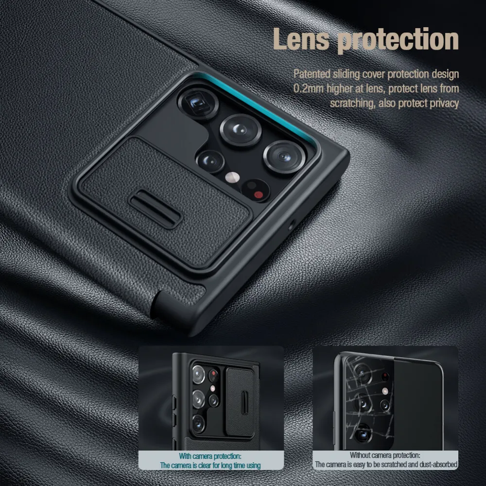 Maska Nillkin Qin Pro Leather za Samsung S908B Galaxy S22 Ultra 5G zelena