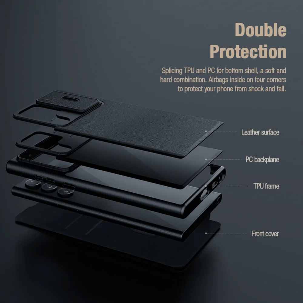 Maska Nillkin Qin Pro Leather za Samsung S908B Galaxy S22 Ultra 5G zelena