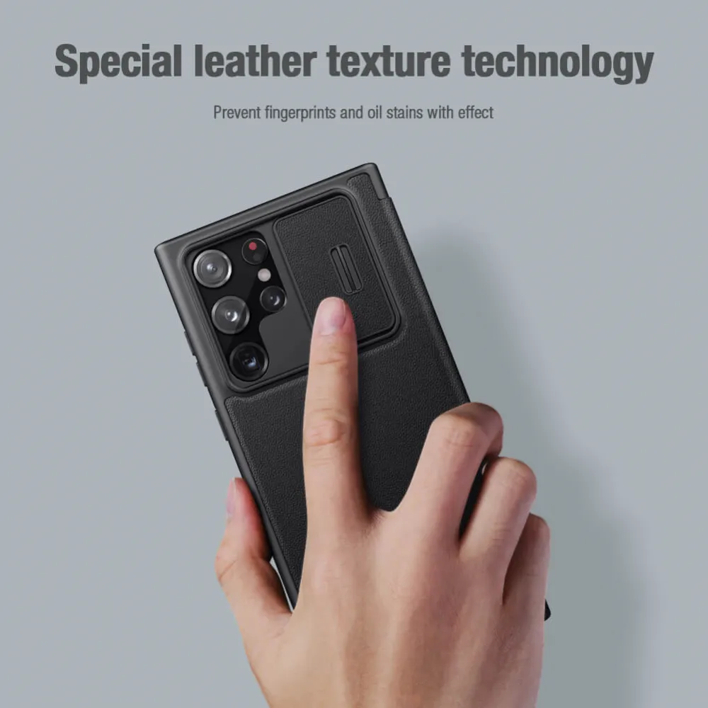 Maska Nillkin Qin Pro Leather za Samsung S908B Galaxy S22 Ultra 5G zelena