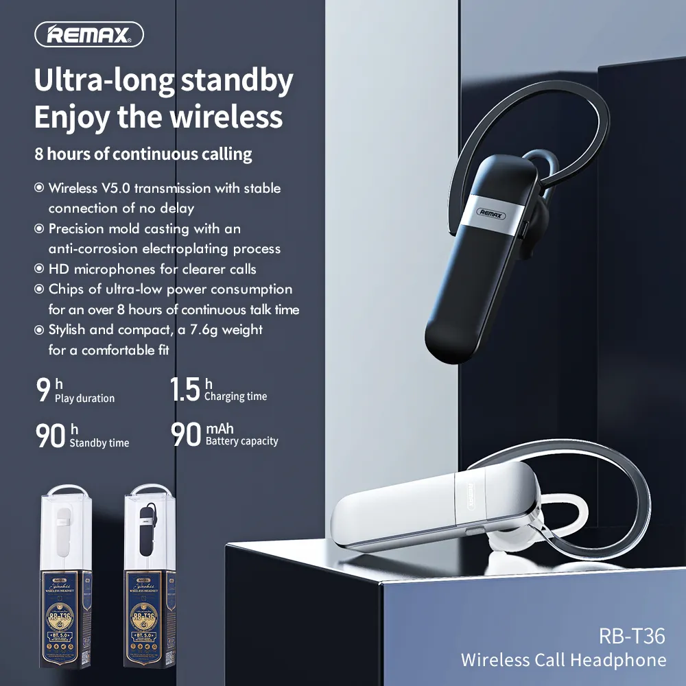 Bluetooth slusalica REMAX RB-T36 crna