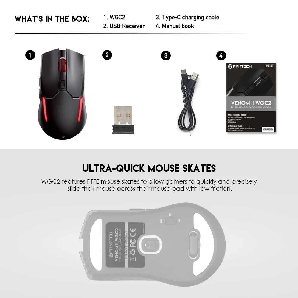 Mis Wireless Gaming Fantech WGC2 Venom II space edition