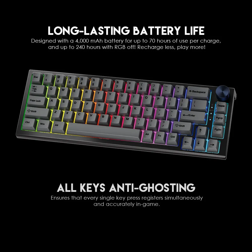 Tastatura Mehanicka Gaming Fantech MK858 RGB Maxfit67 crna (white switch)