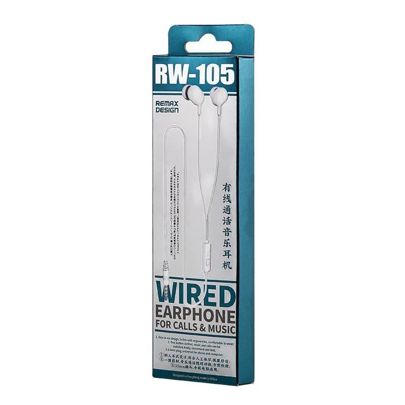 Slusalice REMAX Wired RW-105 3.5 mm bele