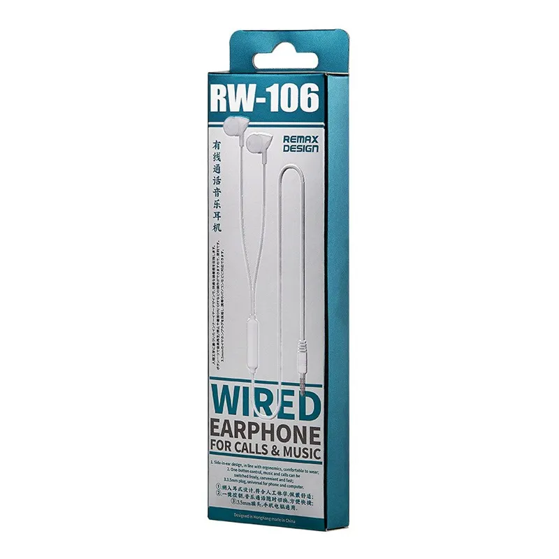 Slusalice REMAX Wired RW-106 3.5 mm bele