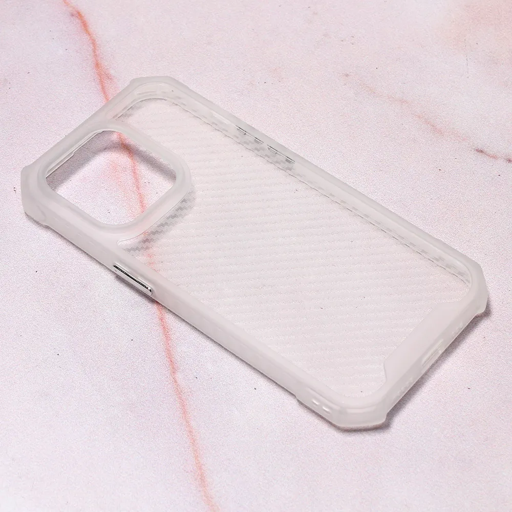 Maska Carbon Crystal za iPhone 14 Pro 6.1 bela