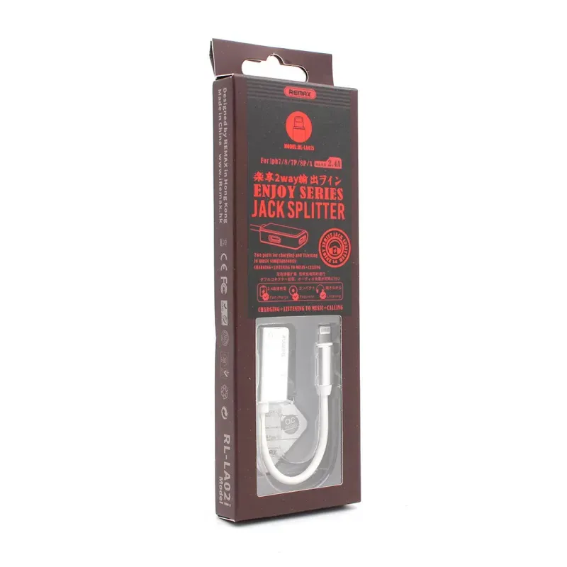 Adapter REMAX za slusalice I punjenje iPhone RL-LA02i beli