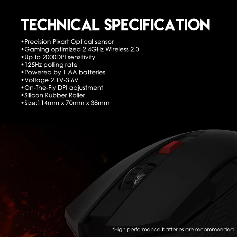 Mis Wireless Fantech WG10 Raigor II crni