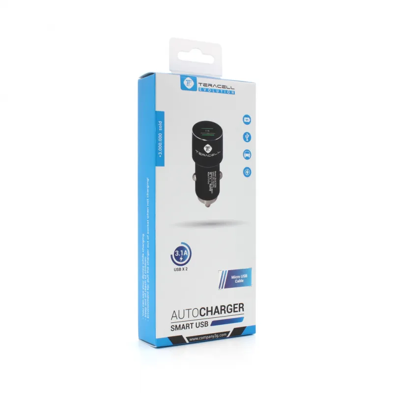 Auto punjac Teracell Evolution TC-06 2xUSB 3.1A sa micro USB kablom