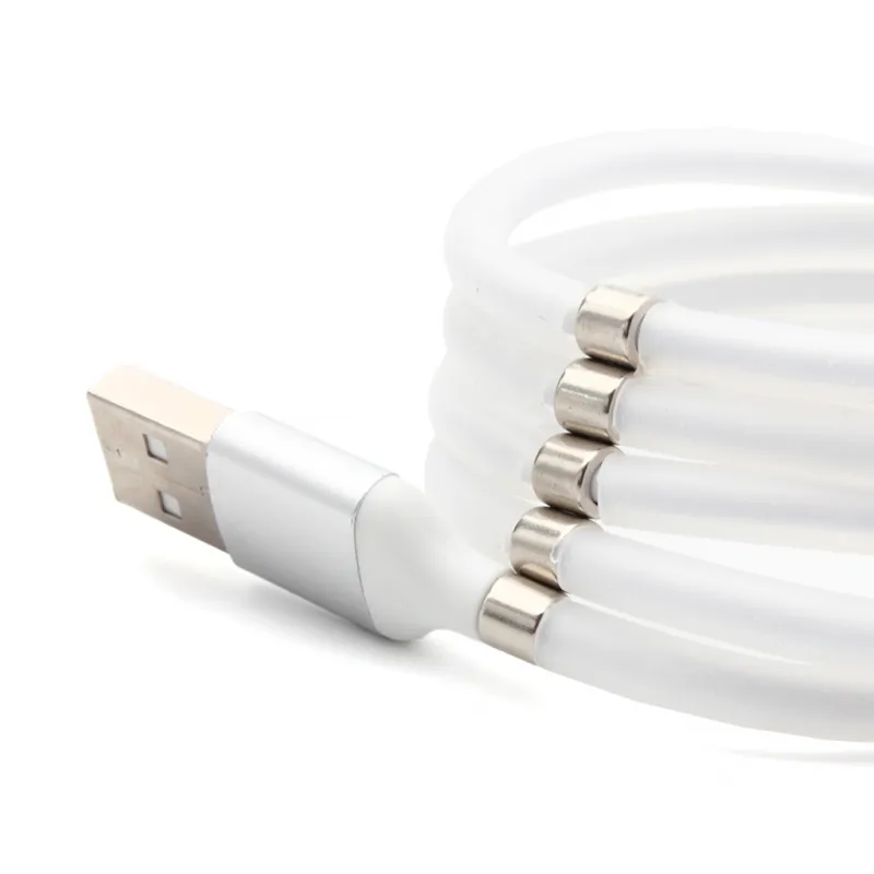 Data kabl magnet micro USB beli