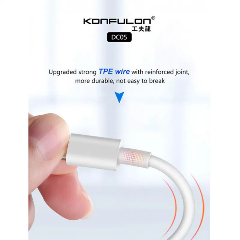 Data kabl KONFULON DC05 za iphone lightning beli 1m