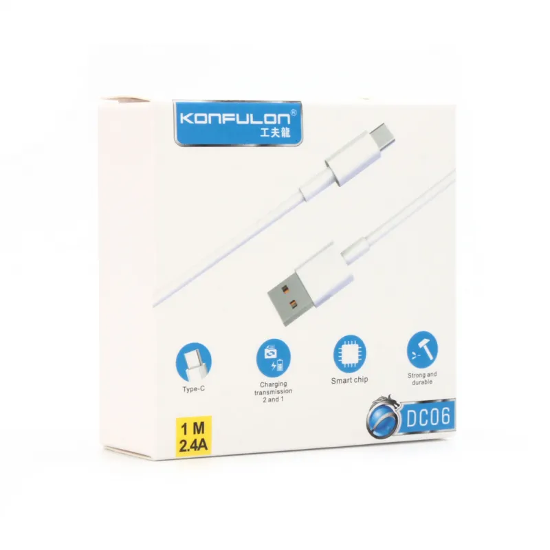 Data kabl KONFULON DC06 Type C beli 1m
