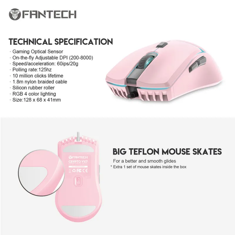 Mis Gaming Fantech VX7 Crypto Sakura