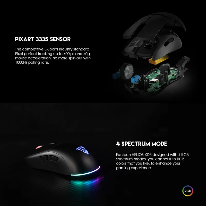 Mis Wireless Gaming Fantech XD3 Helios Space Edition