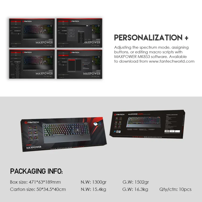 Tastatura Mehanicka Gaming Fantech MK853 RGB Maxpower (red switch) Space Edition