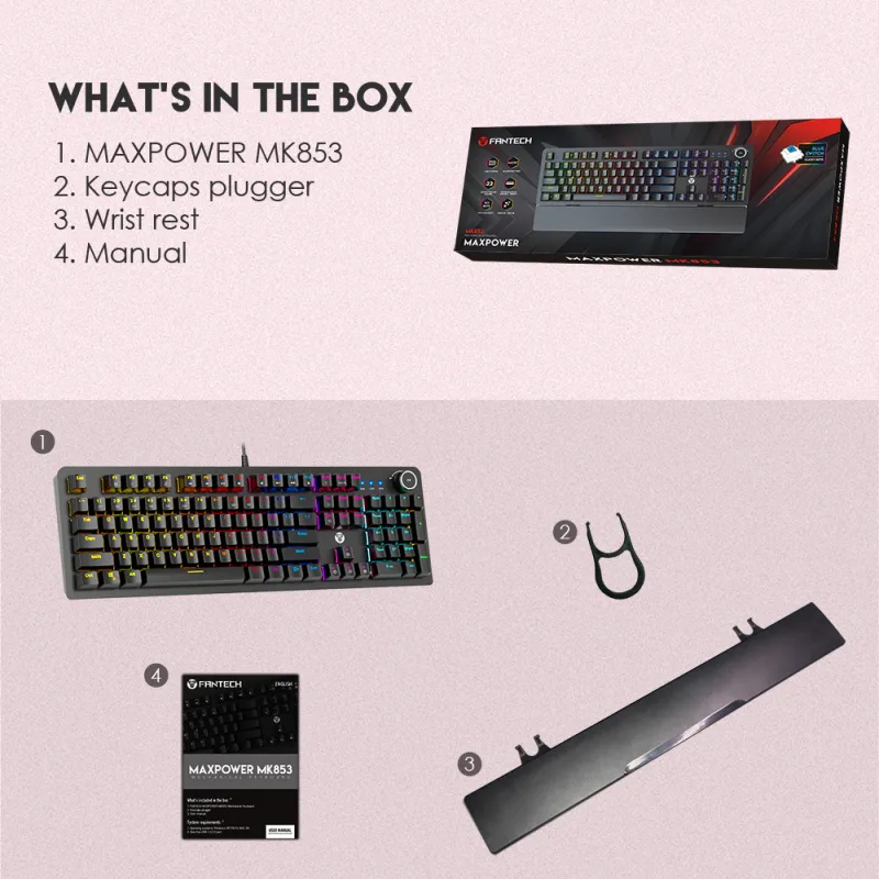 Tastatura Mehanicka Gaming Fantech MK853 RGB Maxpower (red switch) Space Edition