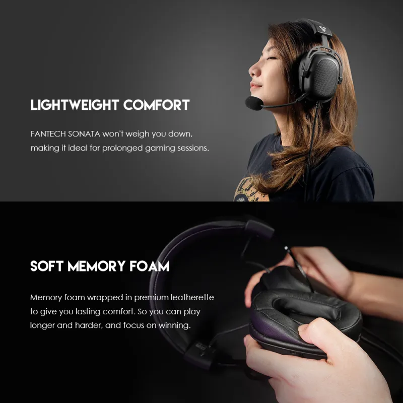 Slusalice Gaming Fantech MH90 Sonata crne