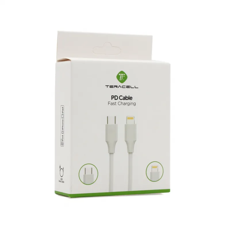 Data kabl Teracell Plus PD Type C za iPhone 11/12/13 lightning beli 2m