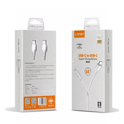 Data kabl LDNIO LC121-C 65w QC I PD beli 1m beli