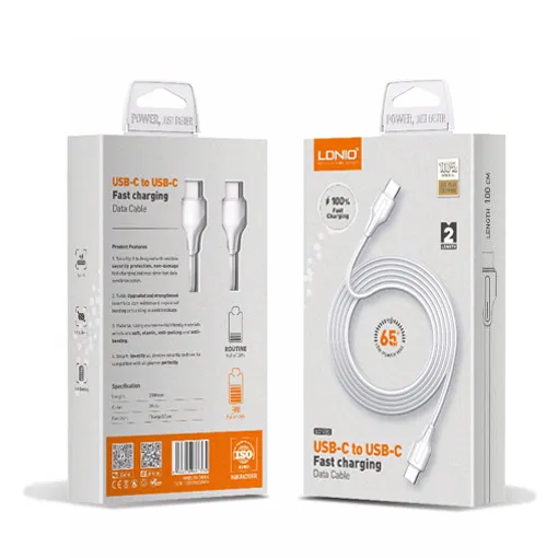 Data kabl LDNIO LC122-C 65w QC I PD beli 2m beli