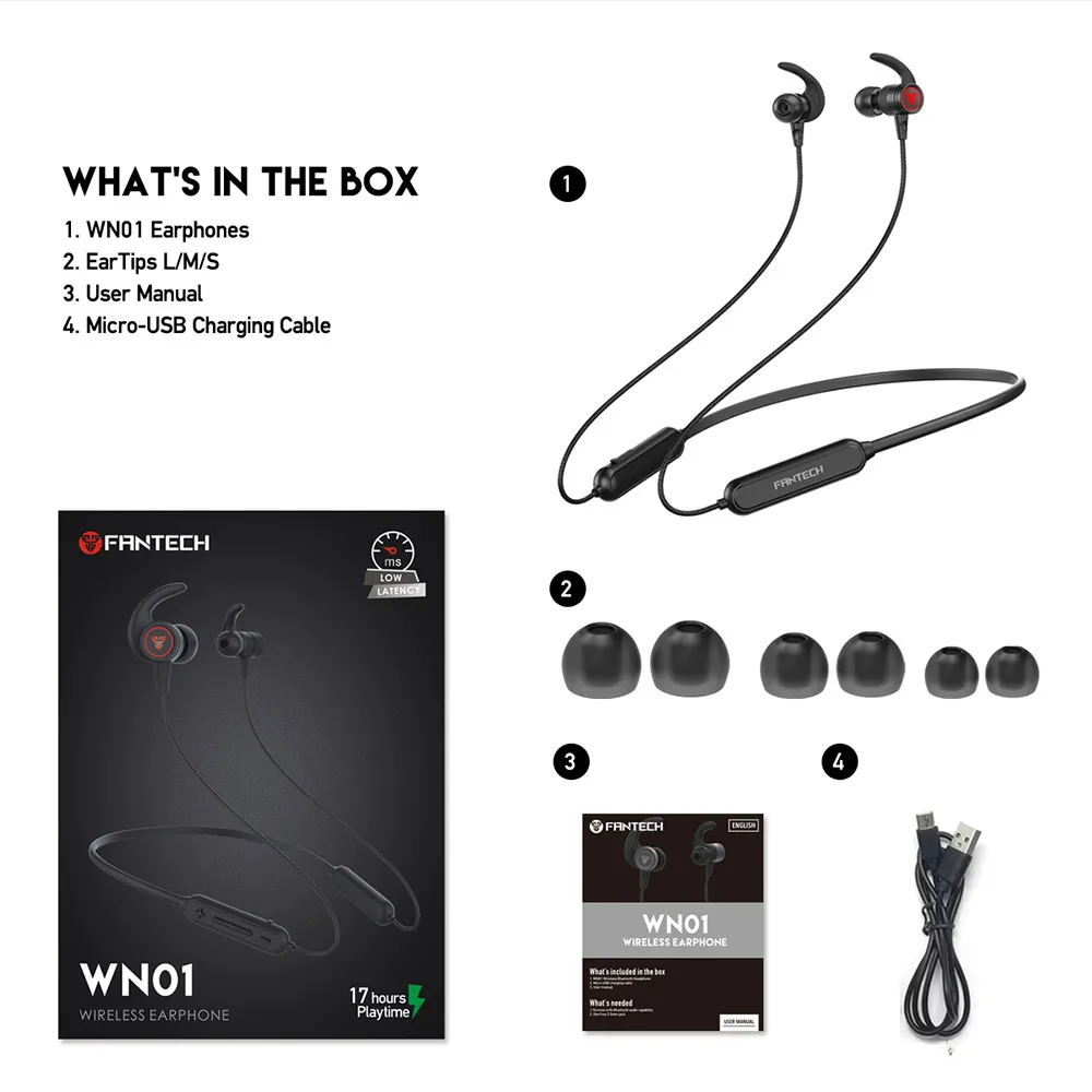 Bluetooth slusalice Fantech WN01 crne