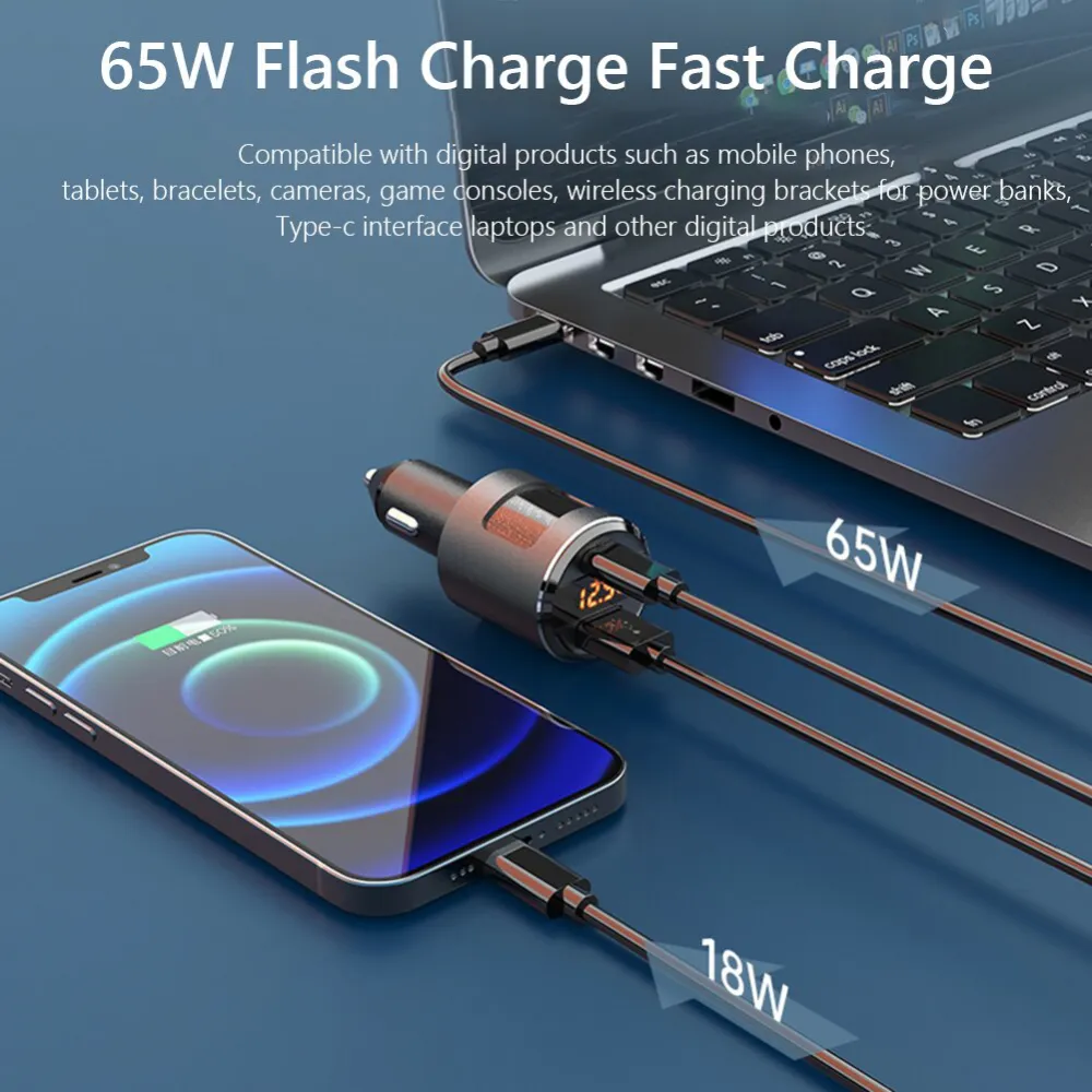 Auto punjac SC01 Super Charger PD 65W/USB 18W