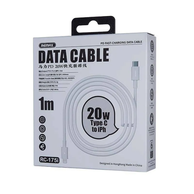 Data kabl REMAX RC-175i PD 20W iPhone Type C na iPhone lightning beli 1m