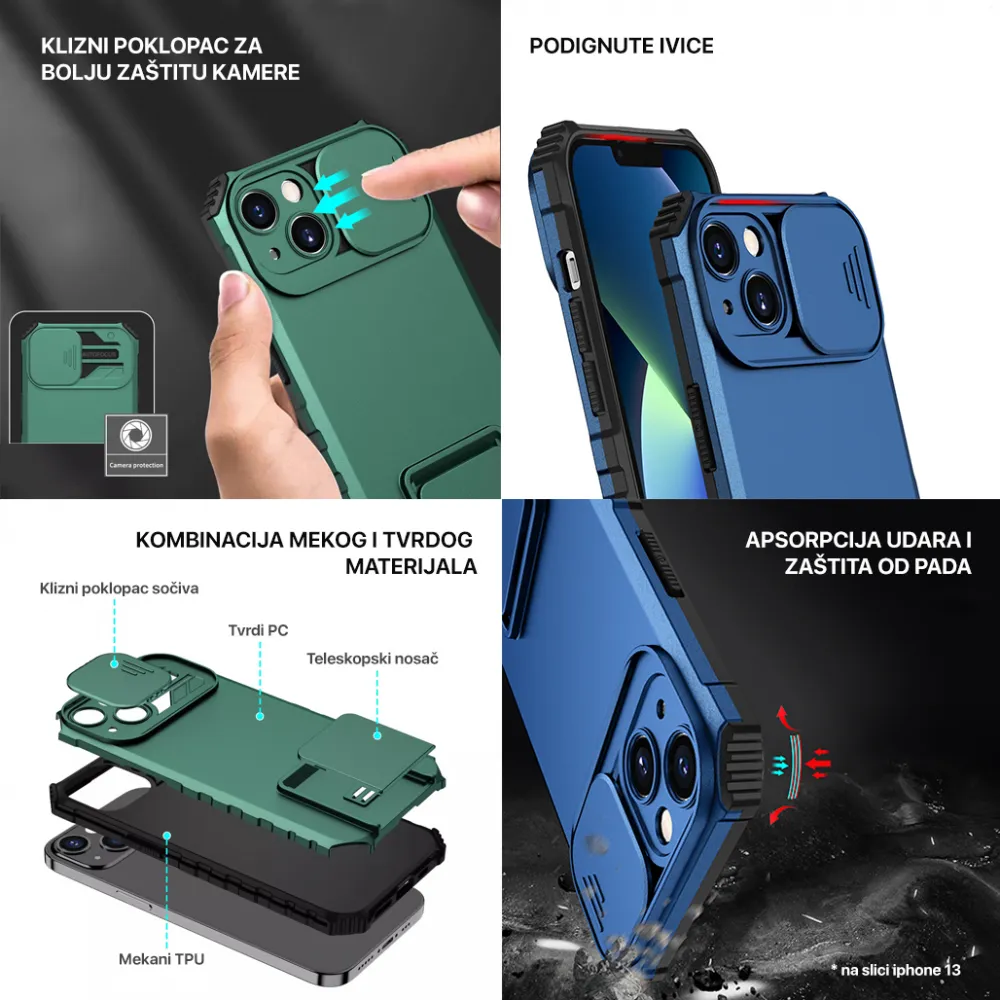 Maska Crashproof Back za Samsung A035G Galaxy A03 (EU) tamno plava