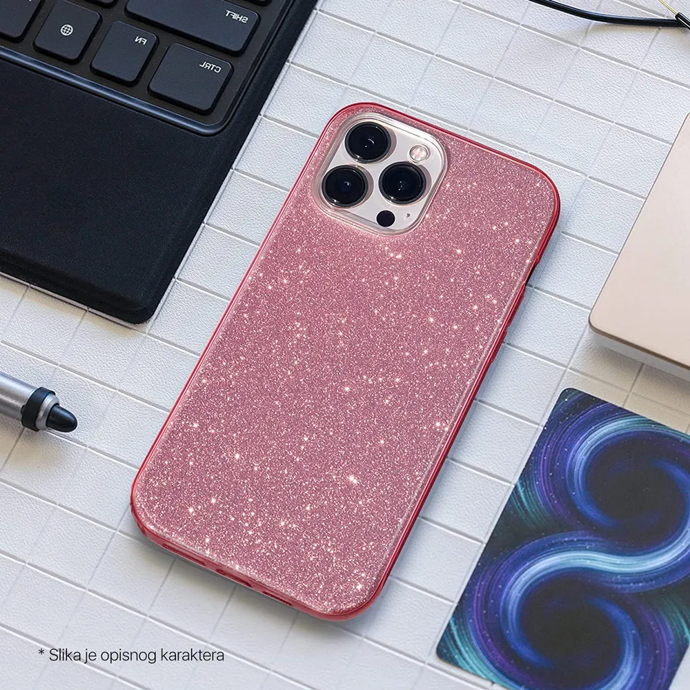 Maska Crystal Dust za iPhone 14 6.1 Pro roze