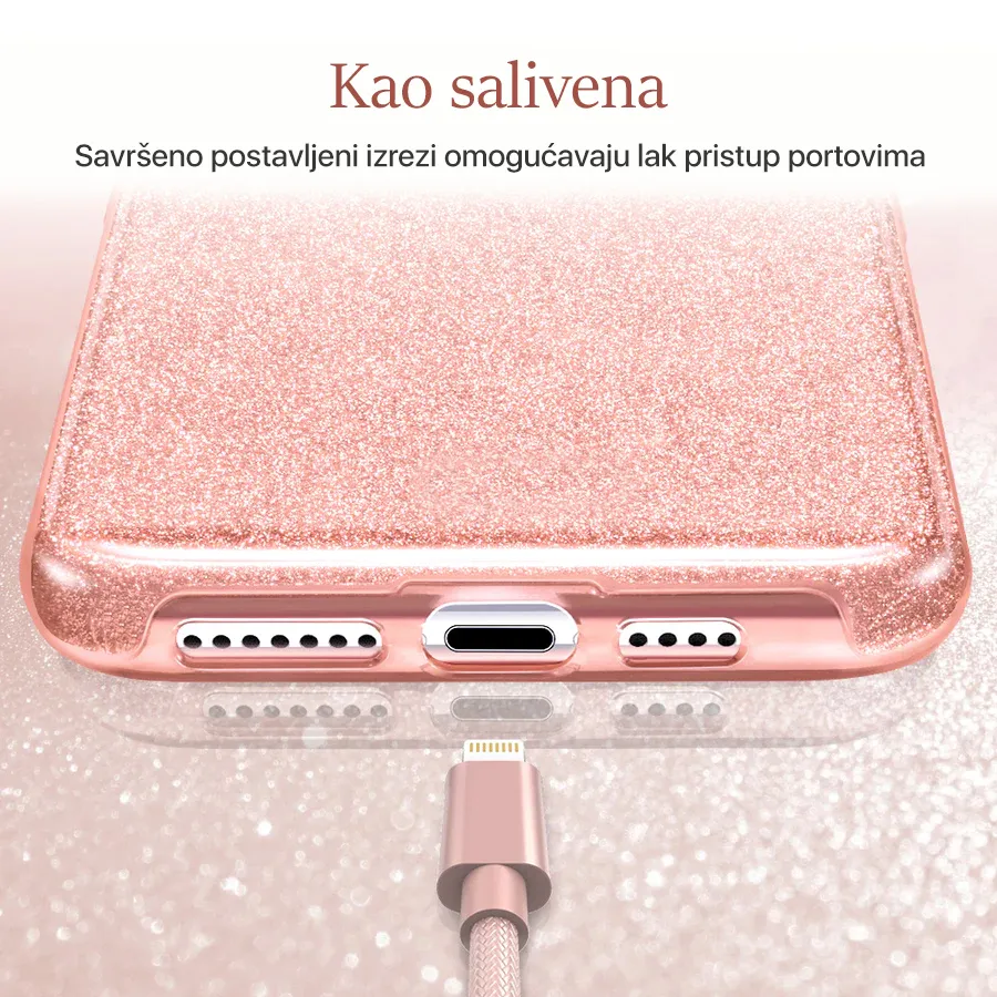 Maska Crystal Dust za iPhone 14 6.7 Plus roze