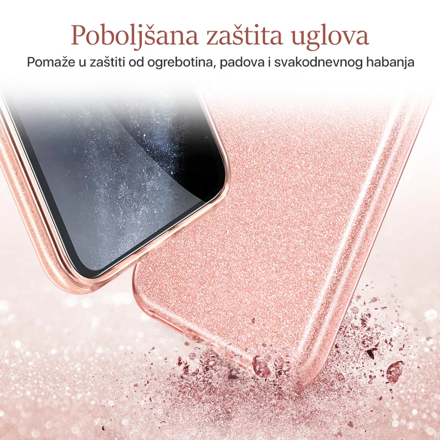 Maska Crystal Dust za Xiaomi Redmi 10C roze