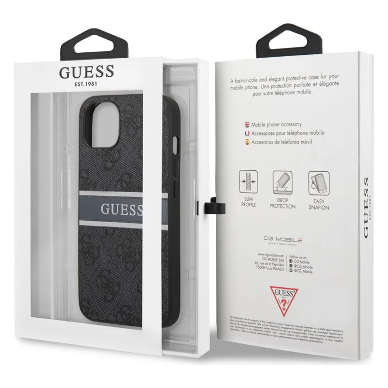 Maska Guess Stripe za iPhone 13 6.1 siva (GUHCP13M4GDGR)