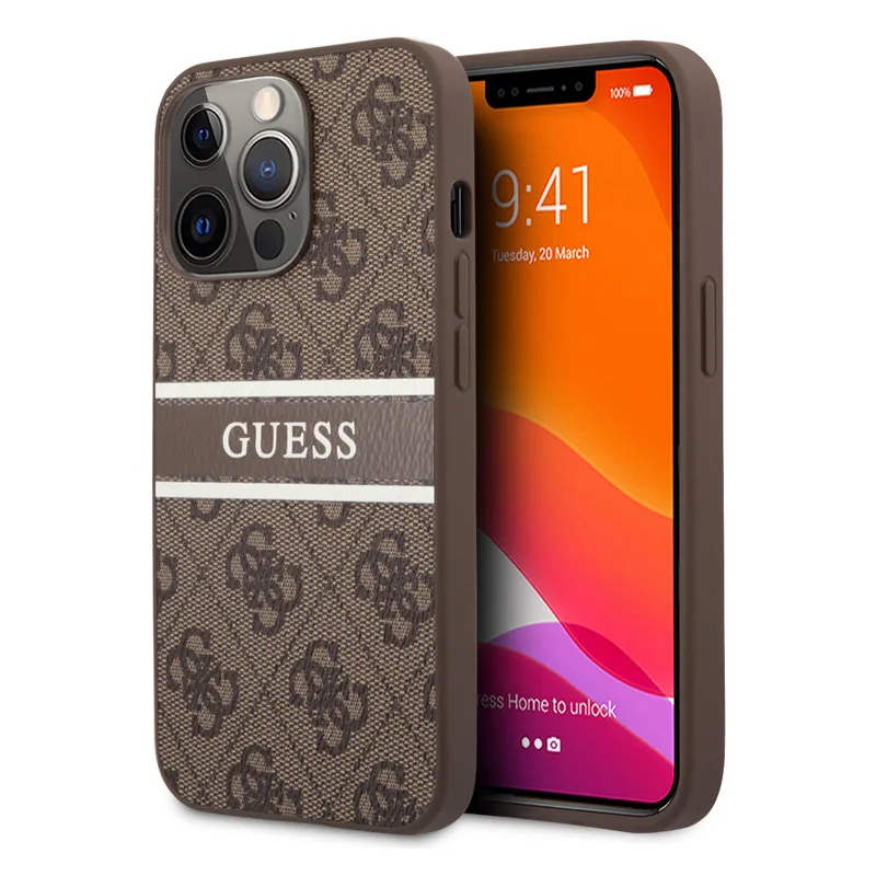 Maska Guess Stripe za iPhone 13 Pro 6.1 braon  (GUHCP13L4GDBR)