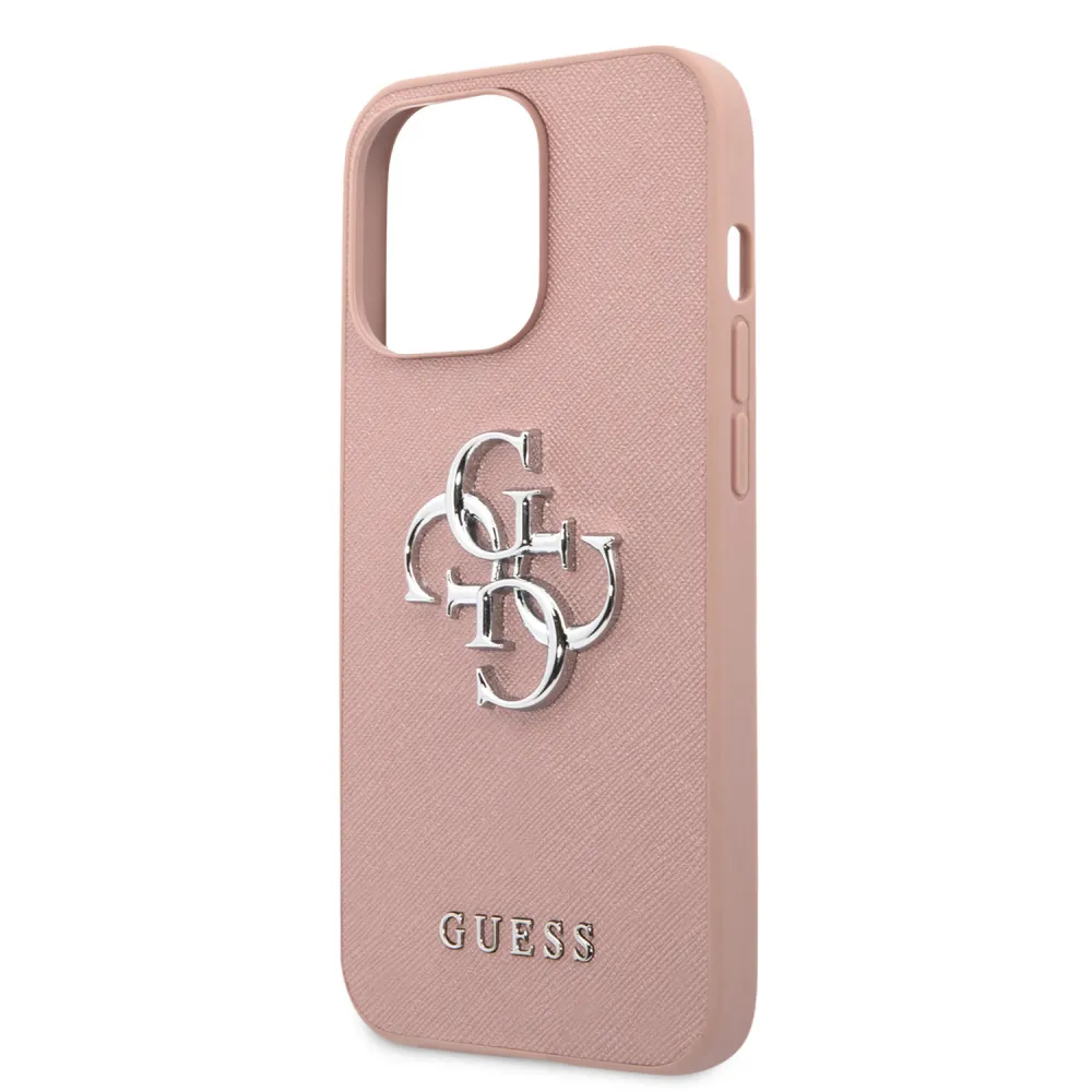 Maska Guess Saffiano Big za iPhone 13 Pro 6.1 roza (GUHCP13LSA4GSPI)