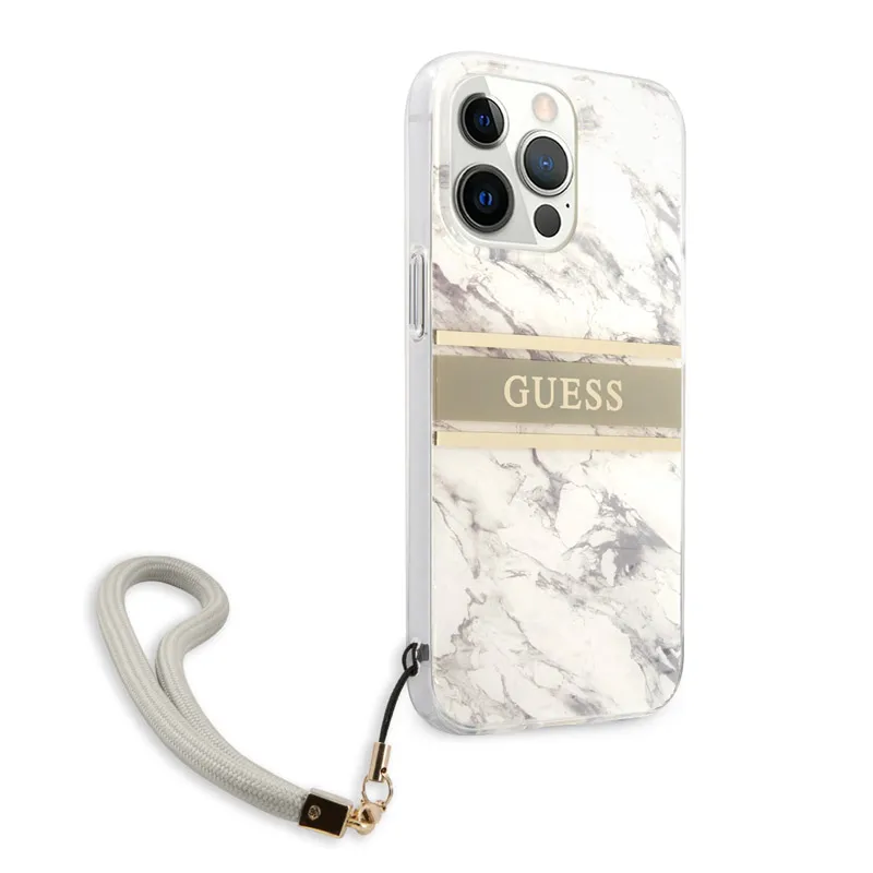 Maska Guess Marble Strap za iPhone 13 Pro 6.1 siva (GUHCP13LKMABGR)