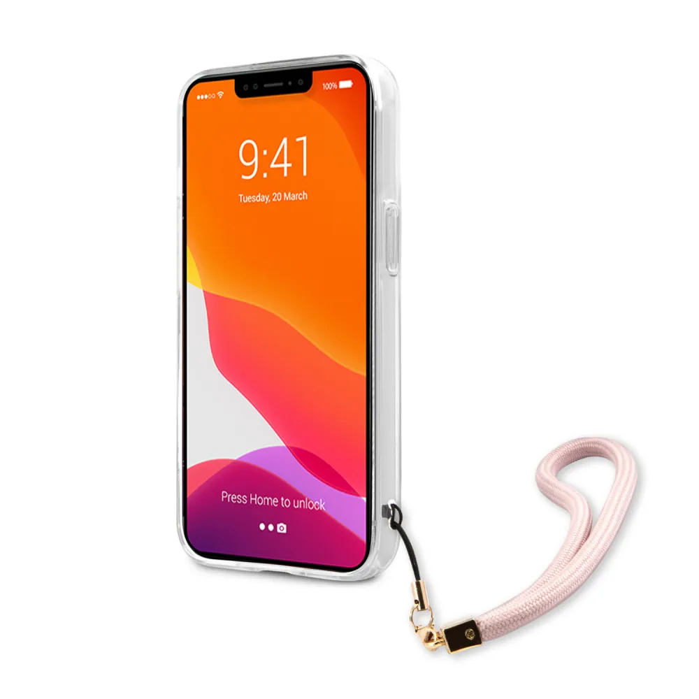 Maska Guess Marble Strap za iPhone 13 6.1 roze (GUHCP13MKMABPI)