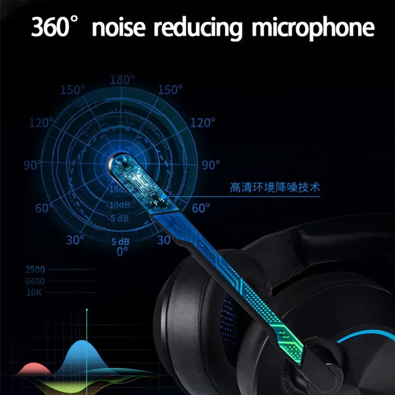 Slusalice Gaming Nubwo N11U LED USB crno plave