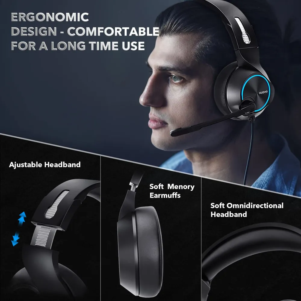 Slusalice Gaming Nubwo N11U LED USB crno crvene