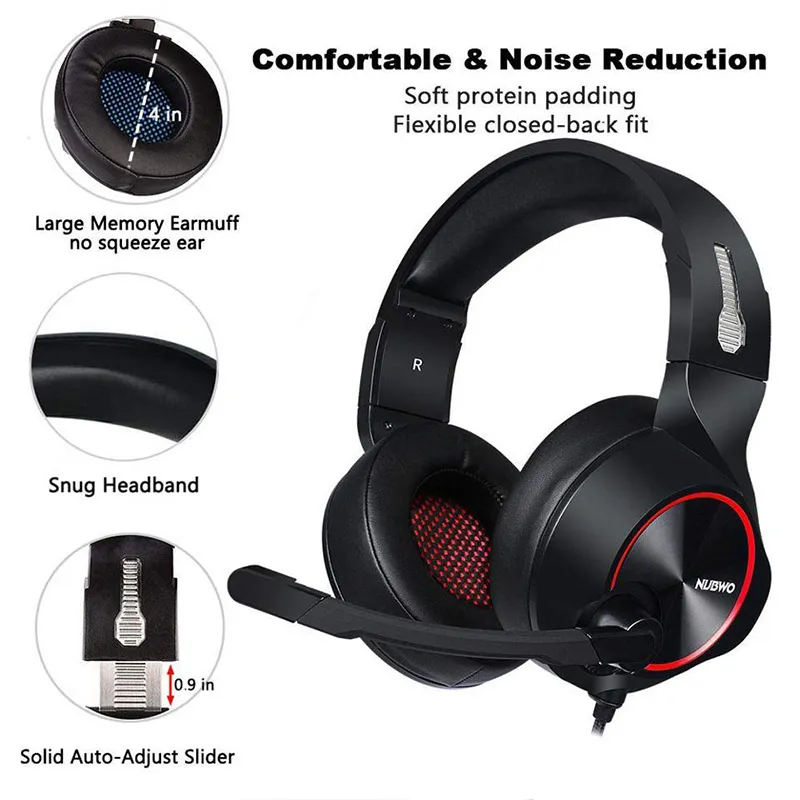 Slusalice Gaming Nubwo N11D 3.5mm crno crvene