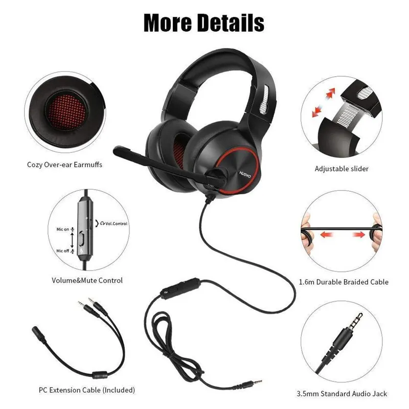 Slusalice Gaming Nubwo N11D 3.5mm crno crvene