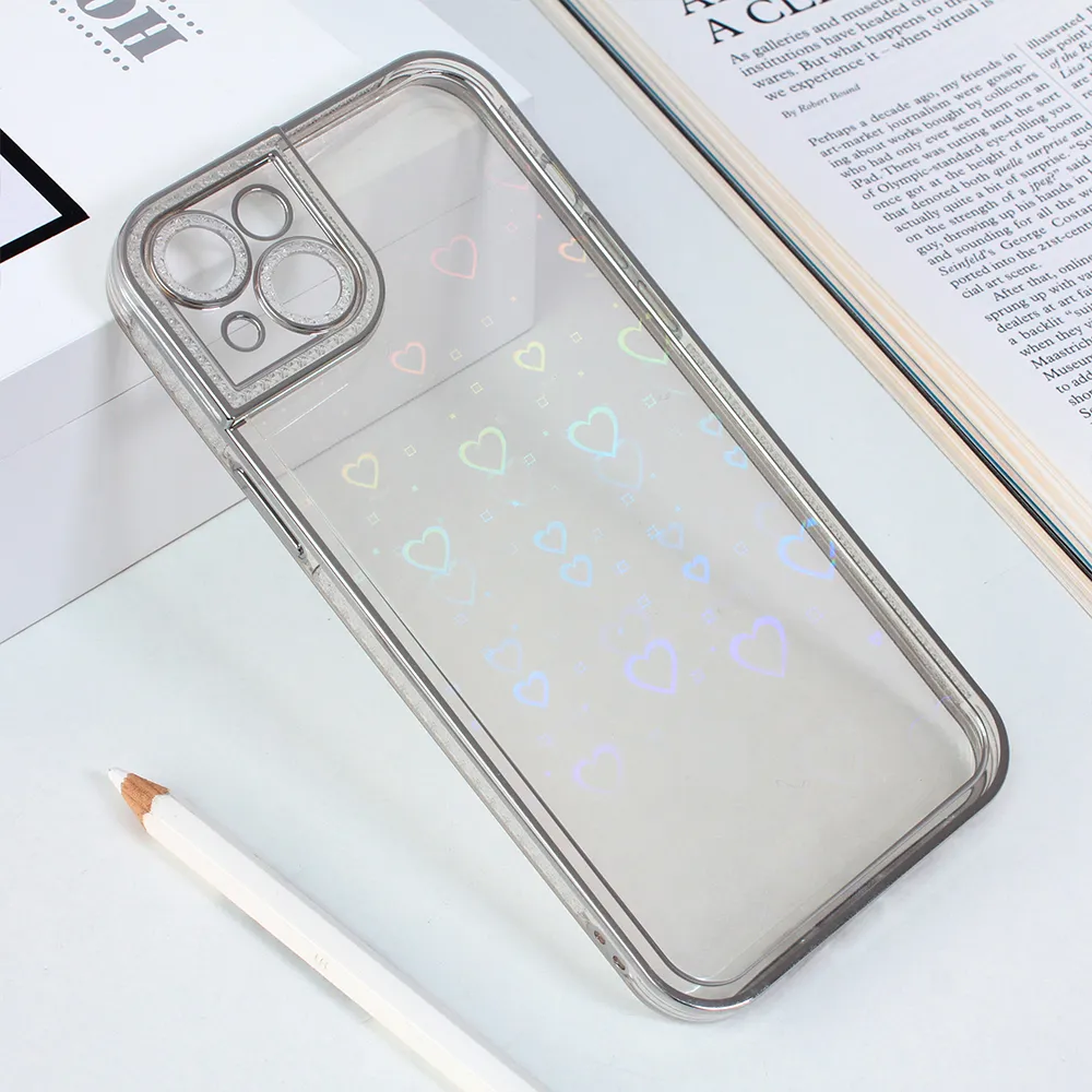 Maska Heart IMD za iPhone 14 Plus 6.7 srebrna