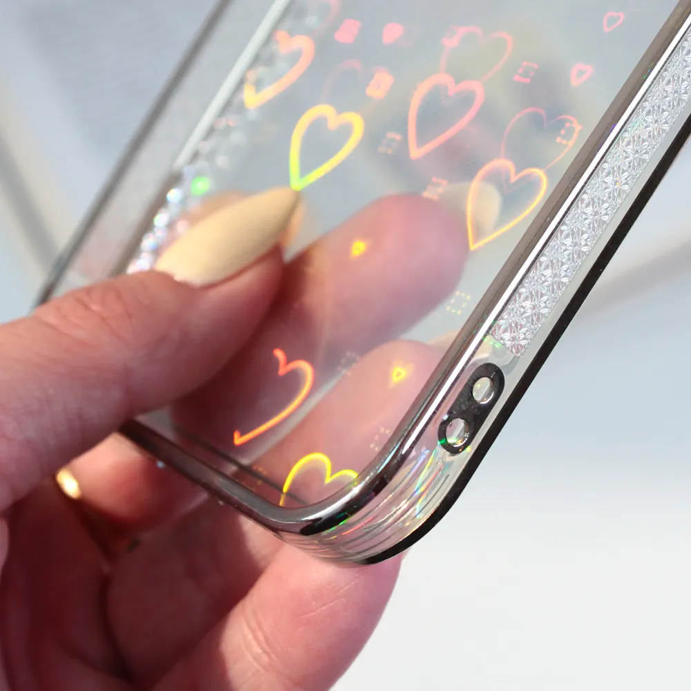 Maska Heart IMD za iPhone 14 Plus 6.7 srebrna