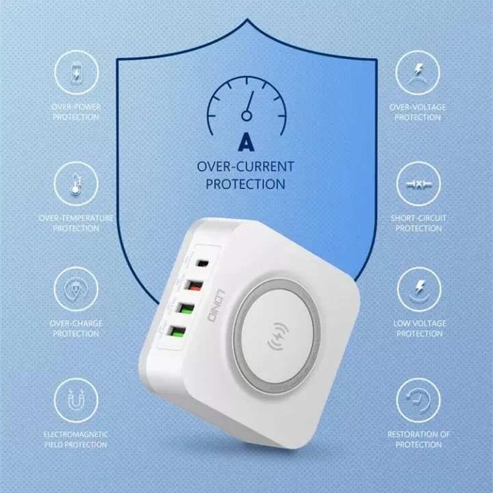 Kucni punjac LDNIO AW004 32W Desktop Wireless Quick Charge 3.0 + PD 30W beli